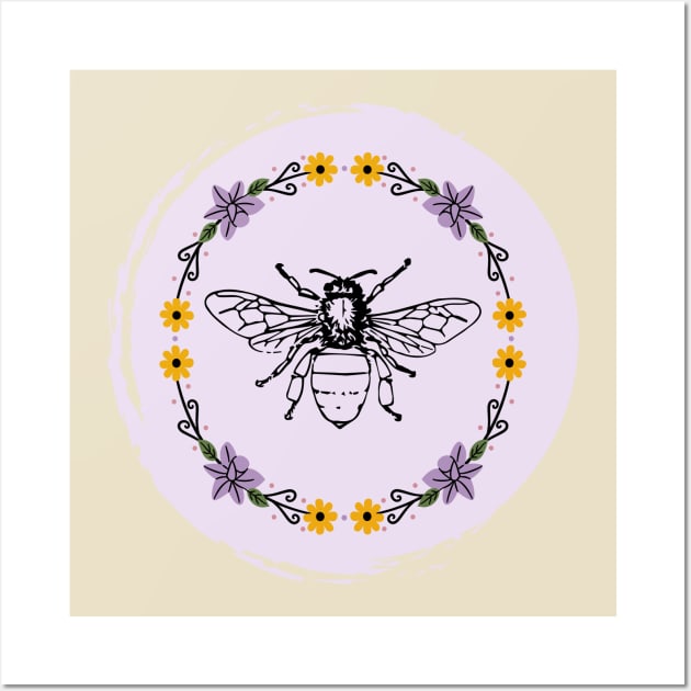 Pastel Bee Wall Art by Flair of Flame